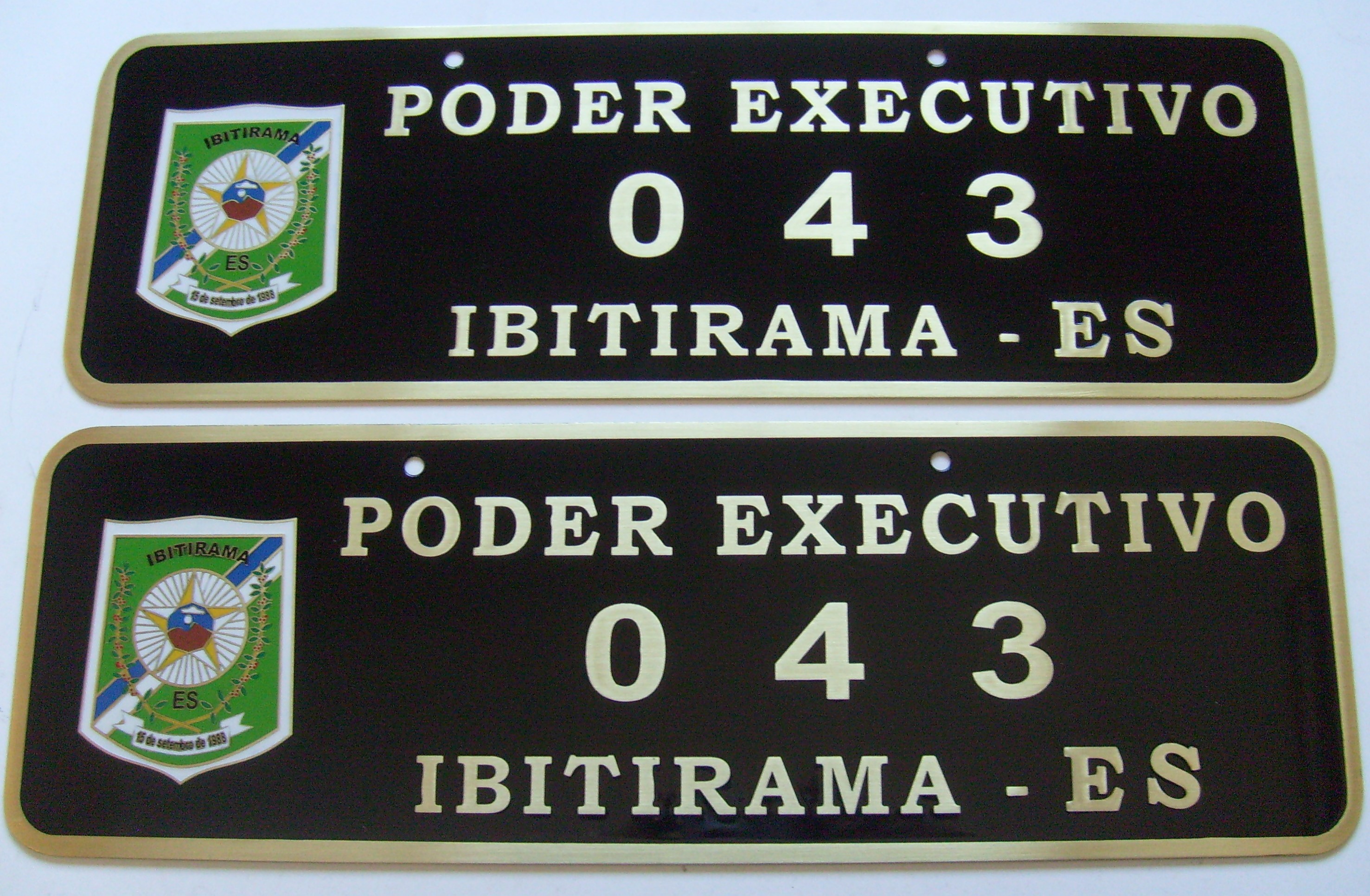 PLACA DE CARRO OFICIAL EM LATO